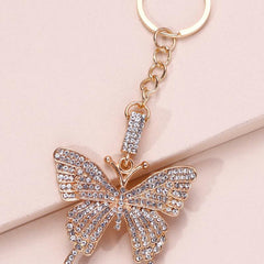 Alloy Butterfly Zicron Keychain, Elegant Design