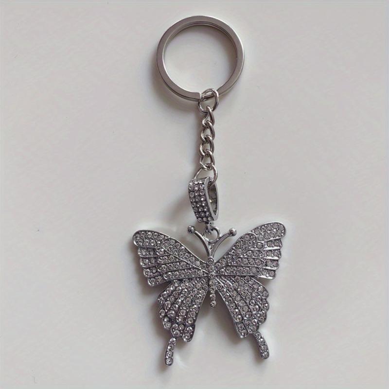 Alloy Butterfly Zicron Keychain, Elegant Design