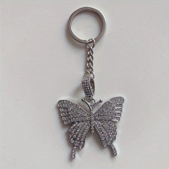 Alloy Butterfly Zicron Keychain, Elegant Design