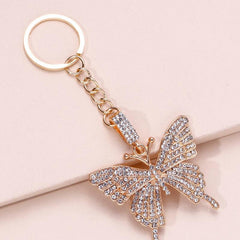 Alloy Butterfly Zicron Keychain, Elegant Design