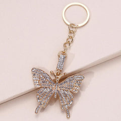 Alloy Butterfly Zicron Keychain, Elegant Design