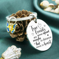 True Friends Keychain For Women Engraved Friends Key Ring Friendship Gift