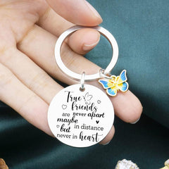 True Friends Keychain For Women Engraved Friends Key Ring Friendship Gift