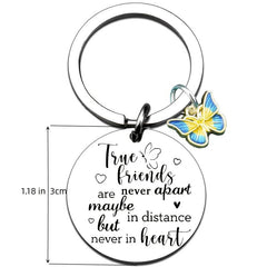 True Friends Keychain For Women Engraved Friends Key Ring Friendship Gift