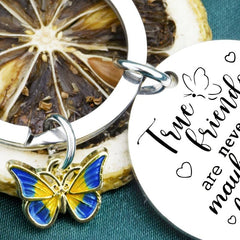 True Friends Keychain For Women Engraved Friends Key Ring Friendship Gift
