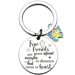 True Friends Keychain For Women Engraved Friends Key Ring Friendship Gift