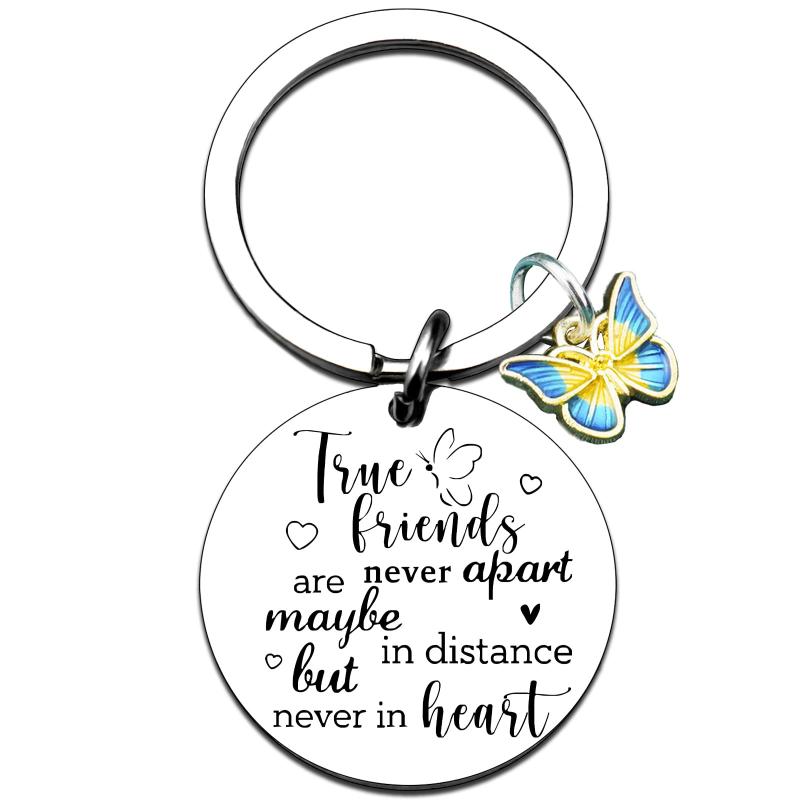 True Friends Keychain For Women Engraved Friends Key Ring Friendship Gift