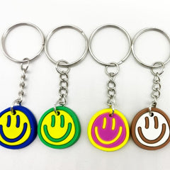 14pcs Cartoon Smiling Face Key Chain PVC Bag Charm Accessories