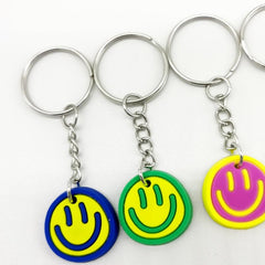 14pcs Cartoon Smiling Face Key Chain PVC Bag Charm Accessories