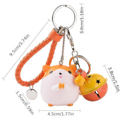 Hamster Bell Keychain Cartoon Animal Car Pendant Keyring Ornament
