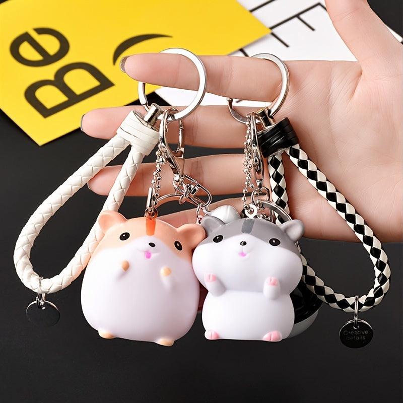 Hamster Bell Keychain Cartoon Animal Car Pendant Keyring Ornament