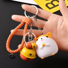 Hamster Bell Keychain Cartoon Animal Car Pendant Keyring Ornament