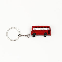 London Double Decker Bus Keychain Mini Car Key Ring Charm