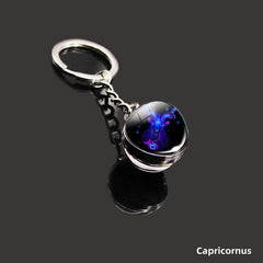 Vintage Crystal Glass Constellation Keychain Bag Charm