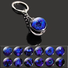Vintage Crystal Glass Constellation Keychain Bag Charm