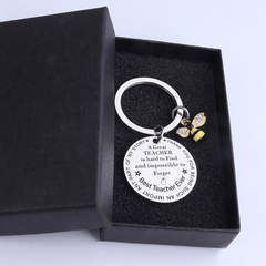 Rhinestone Bee Teacher Key Chain Great TEACHER Keyring Unisex Key Holder Jewelry