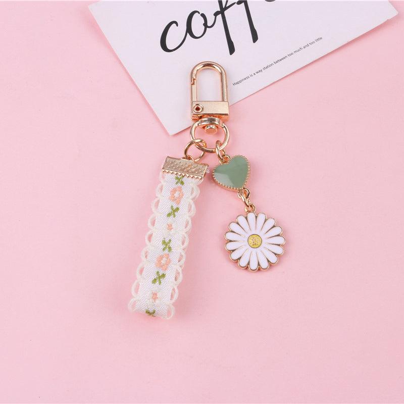 Lace Heart Keychain Tassel Bag Keyring Charm