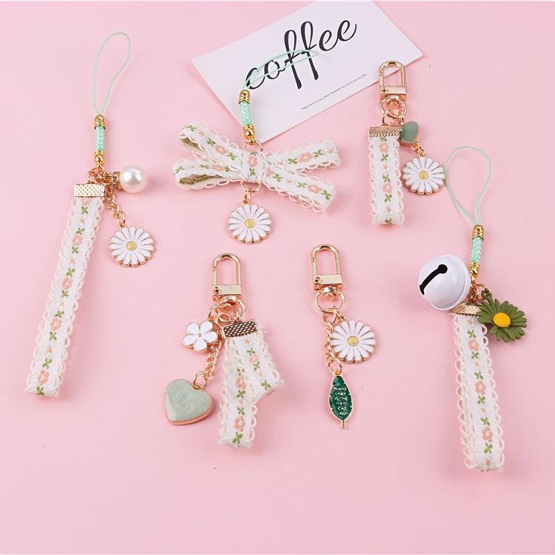 Lace Heart Keychain Tassel Bag Keyring Charm