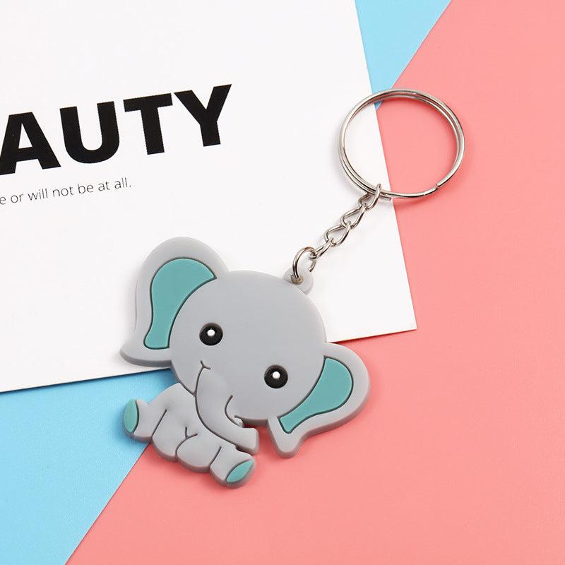 Cartoon Animal Keychain Soft PVC Key Ring for Kids