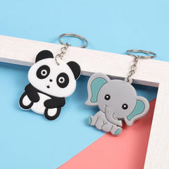 Cartoon Animal Keychain Soft PVC Key Ring for Kids