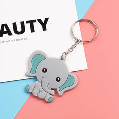 Cartoon Animal Keychain Soft PVC Key Ring for Kids