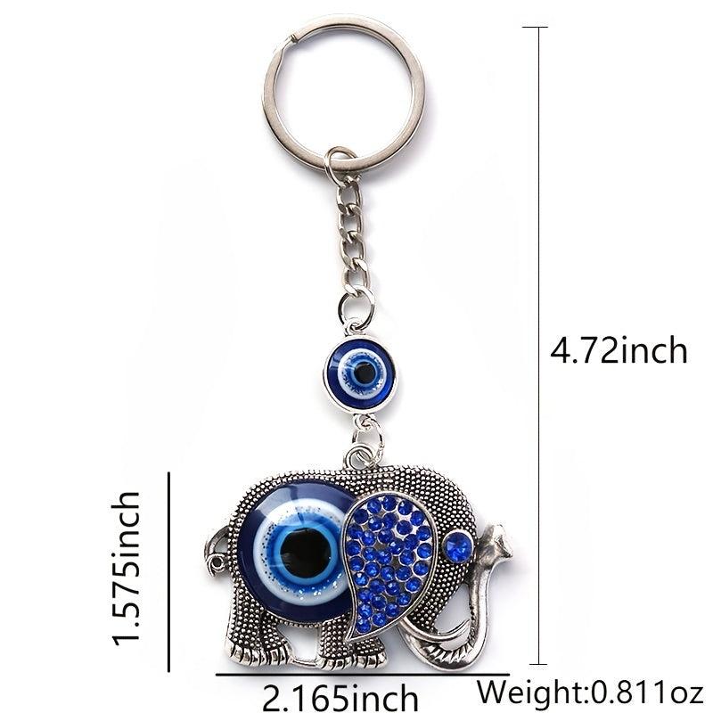 Devil's Eye Elephant Keychain Key Ring Vintage Punk Animal Key Ring