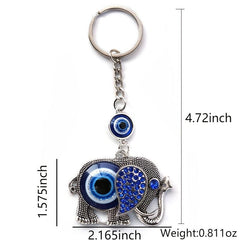 Devil's Eye Elephant Keychain Key Ring Vintage Punk Animal Key Ring