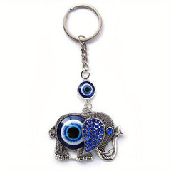 Devil's Eye Elephant Keychain Key Ring Vintage Punk Animal Key Ring