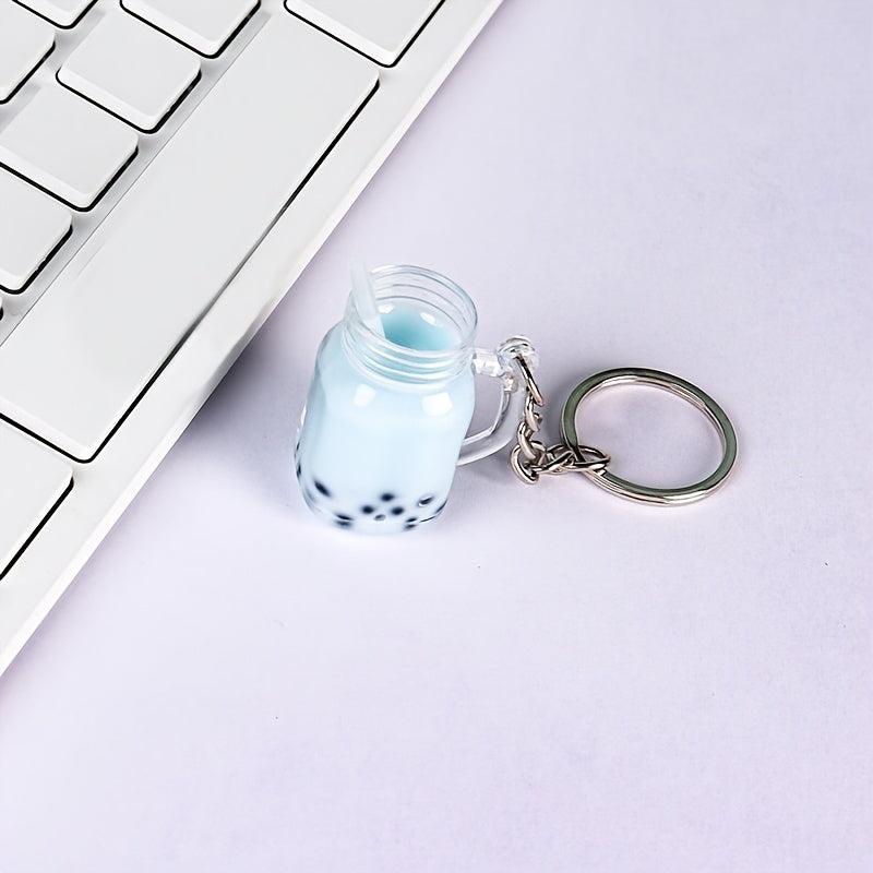 Milk Tea Cup Keychain Mini Novelty Food Pendant Funny Bag & Backpack Ornament