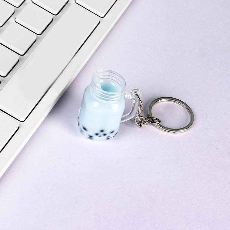 Milk Tea Cup Keychain Mini Novelty Food Pendant Funny Bag & Backpack Ornament