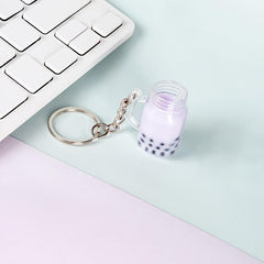Milk Tea Cup Keychain Mini Novelty Food Pendant Funny Bag & Backpack Ornament