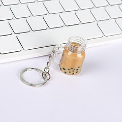 Milk Tea Cup Keychain Mini Novelty Food Pendant Funny Bag & Backpack Ornament