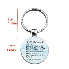 Love Key Chain My Husband On Painted Background Gift For Husband