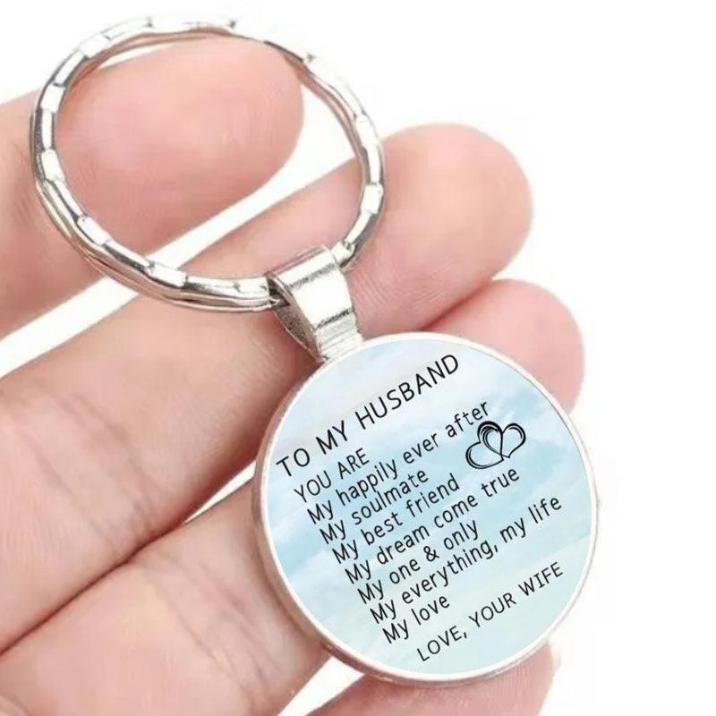 Love Key Chain My Husband On Painted Background Gift For Husband