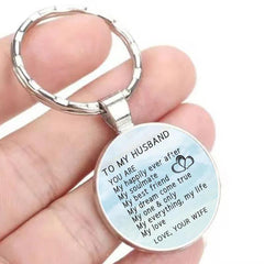 Love Key Chain My Husband On Painted Background Gift For Husband