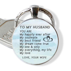 Love Key Chain My Husband On Painted Background Gift For Husband