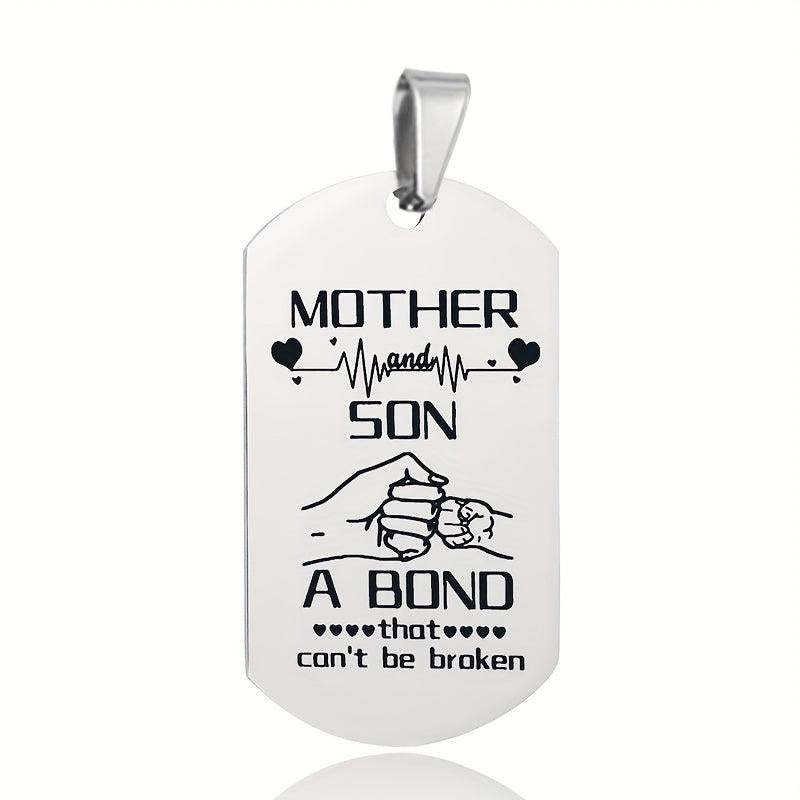 Mother Son Bond Vintage Stainless Steel Keychain Necklace Set