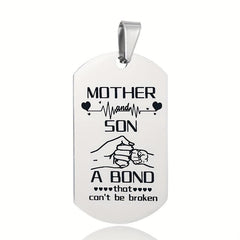 Mother Son Bond Vintage Stainless Steel Keychain Necklace Set
