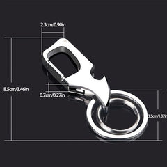 Key Chain With 2 Key Rings and Carabiner