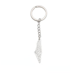 Hebrew Map Keychain Stainless Steel Pendant