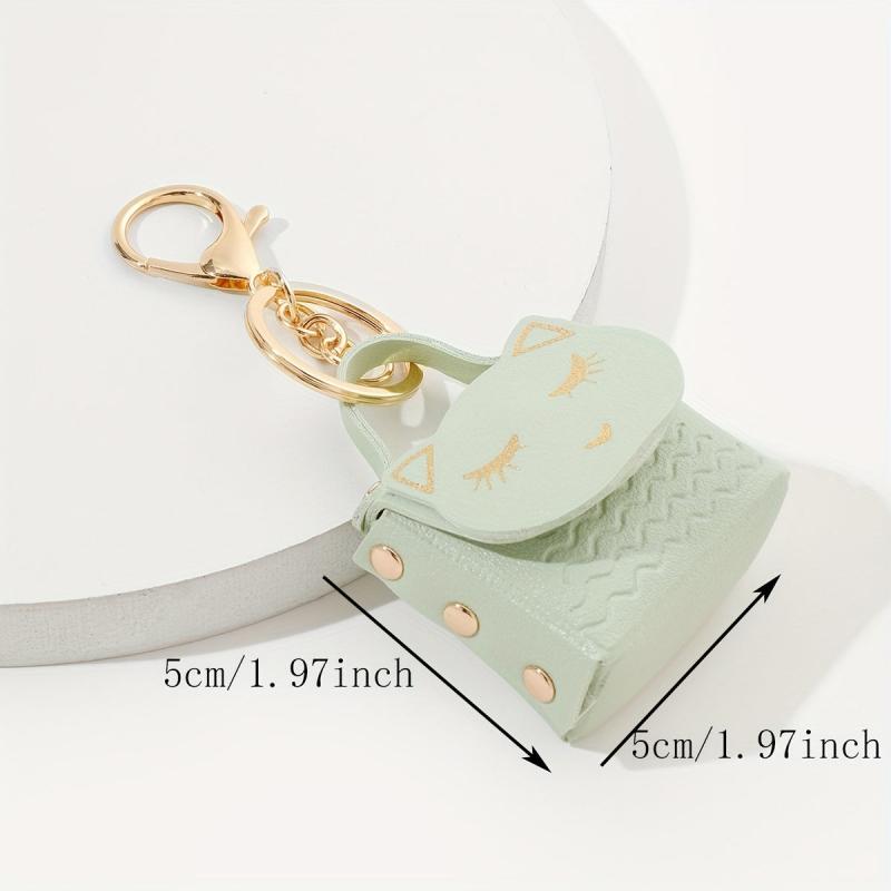Multicolor Kitten Bag Keychain Cartoon Animal Pendant for Women