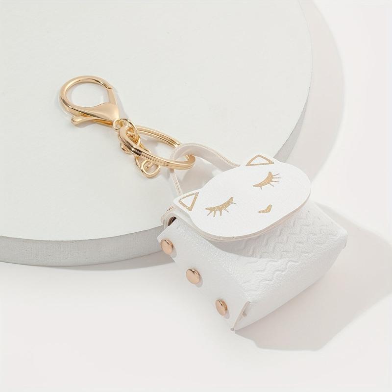 Multicolor Kitten Bag Keychain Cartoon Animal Pendant for Women