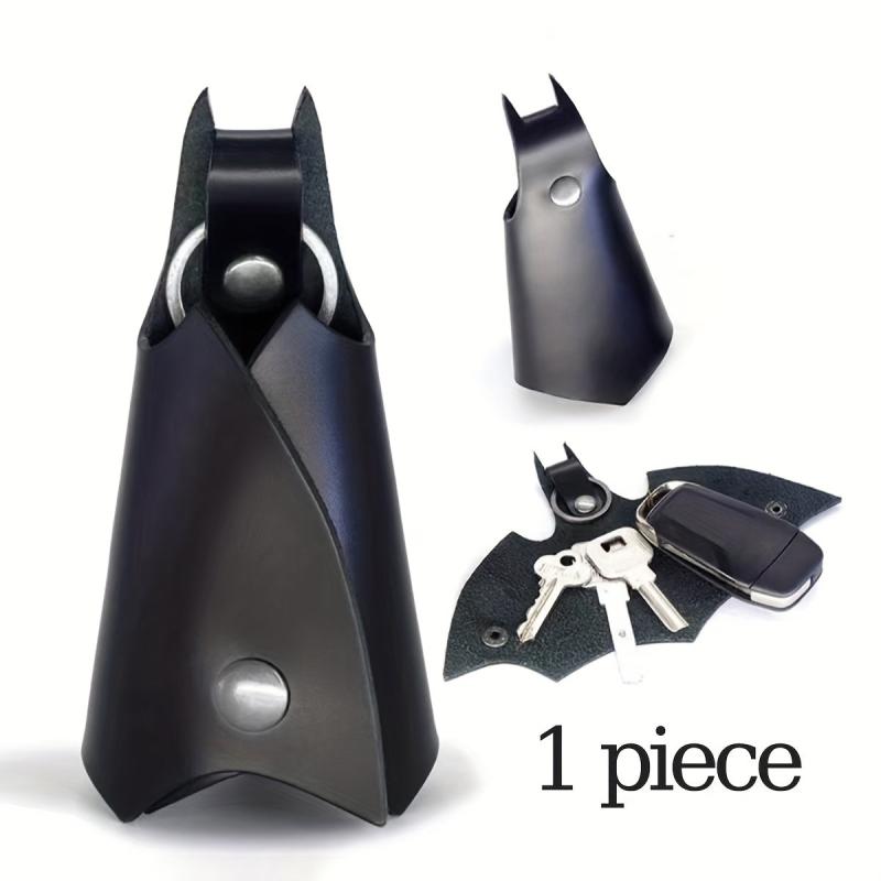 Bat PU Leather Keychain Holder Car Key Fob Cover Case Pop Key Ring Purse