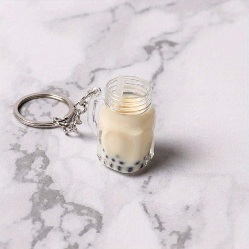 Bubble Tea Bottle Keychain Adorable Key Ring Gift For Bestie