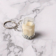 Bubble Tea Bottle Keychain Adorable Key Ring Gift For Bestie