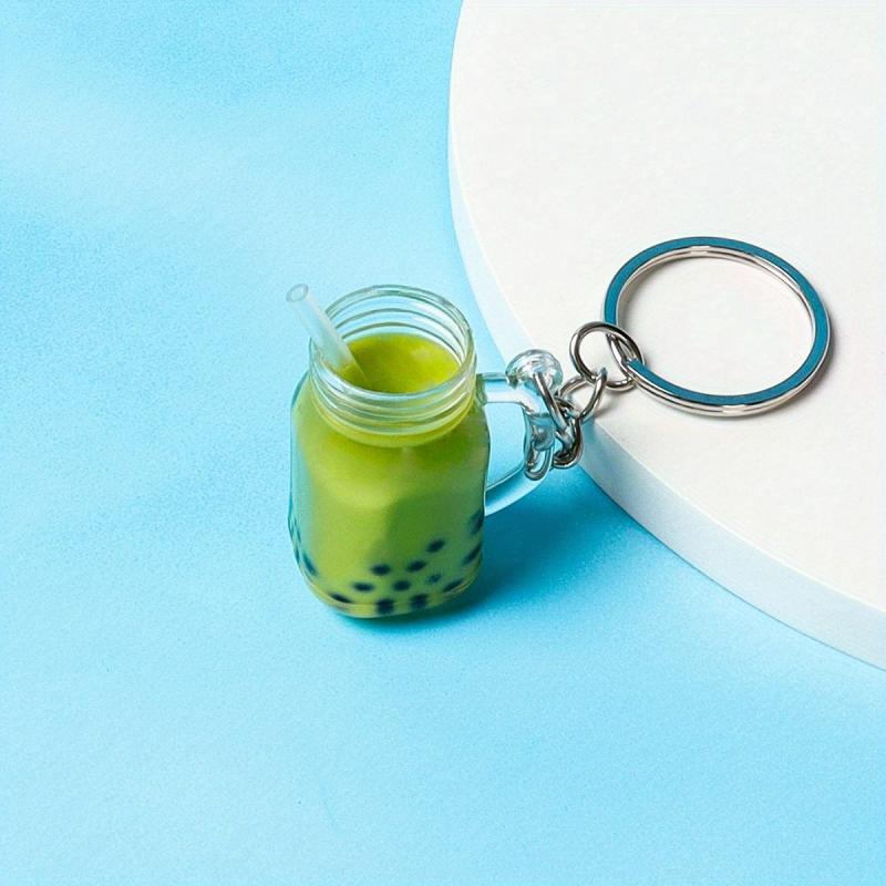 Bubble Tea Bottle Keychain Adorable Key Ring Gift For Bestie