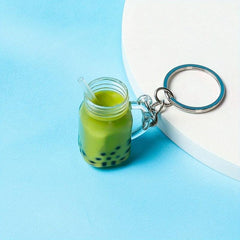 Bubble Tea Bottle Keychain Adorable Key Ring Gift For Bestie