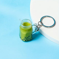 Bubble Tea Bottle Keychain Adorable Key Ring Gift For Bestie