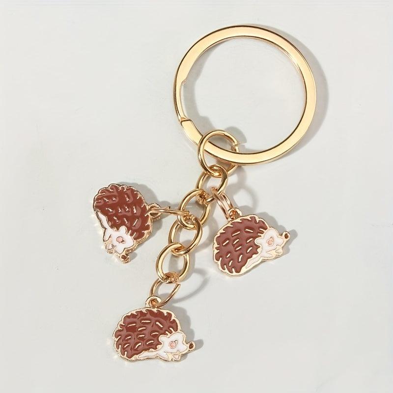 Cartoon Hedgehog Keychain Metal Animal Key Ring Purse Handbag Car Charm