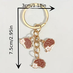 Cartoon Hedgehog Keychain Metal Animal Key Ring Purse Handbag Car Charm